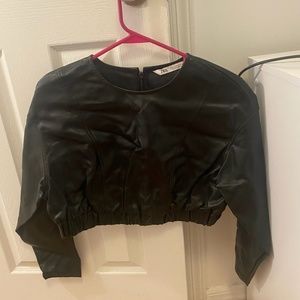 Zara Leather Crop Top